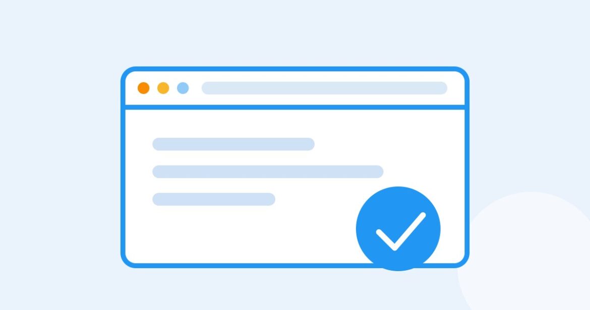Browservenster met een vinkje